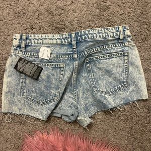 stonewashed mini shorts
